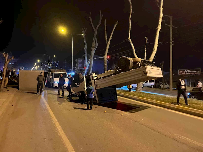 Otomobille çarpışan araç takla attı, sürücü yaralandı
