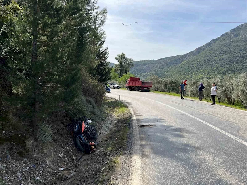 Kamyonla çarpışan motosikletin sürücüsü yaralandı
