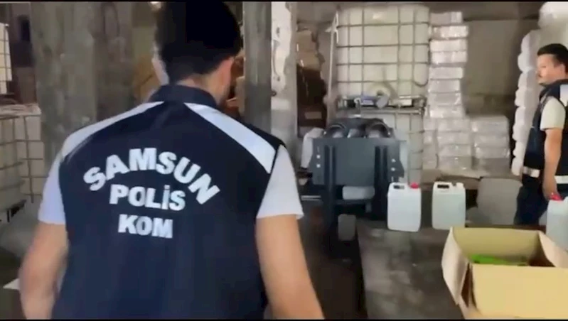 Samsun merkezli 8 ilde sahte alkol şebekesine operasyon: 4 ton etil ve metil alkol ele geçirildi
