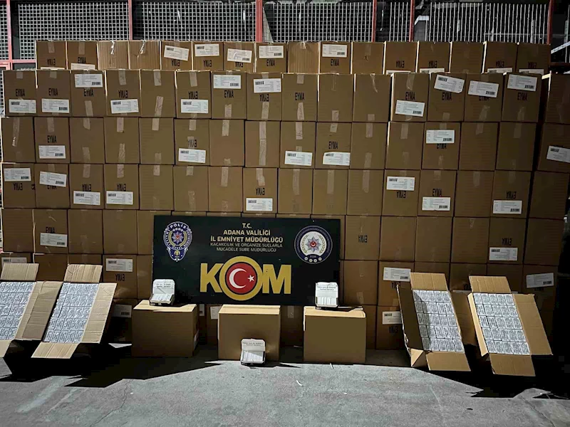 Adana’da 6 milyon 500 bin makaron ele geçirildi
