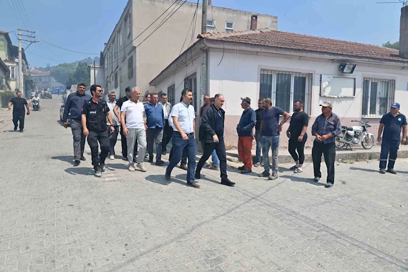 Vali Özkan yangın bölgesinde incelemelerde bulundu
