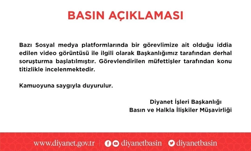 Diyanet’ten rüşvet iddiasına soruşturma

