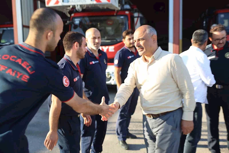 Orman yangınlarında görev alan personele ziyaret
