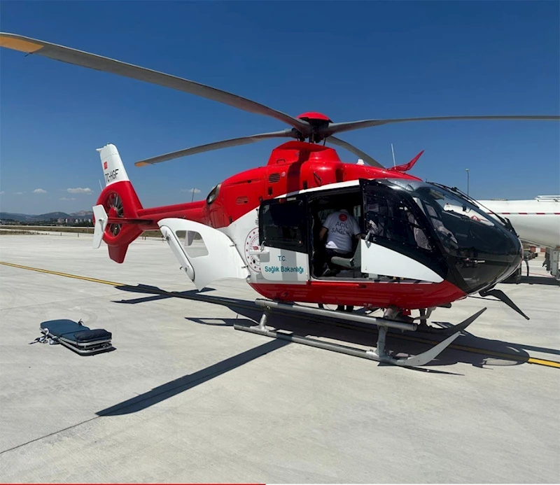 Kazada yaralanan vatandaş, ambulans helikopterle Ankara’ya nakledildi
