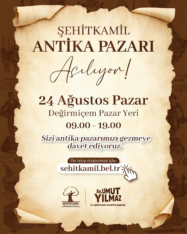 Şehitkamil Antika Pazarı, 24 Ağustos’ta kapılarını açıyor
