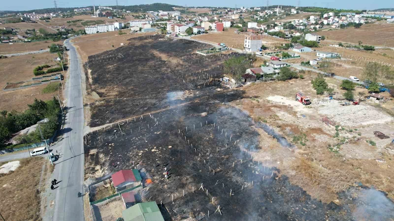 Arnavutköy’de çayırlık alanda yangın paniği
