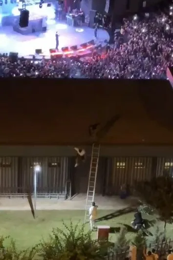 Özel güvenlik görevlileri, konseri kaçak izleyen genci çatıdan aşağı attı

